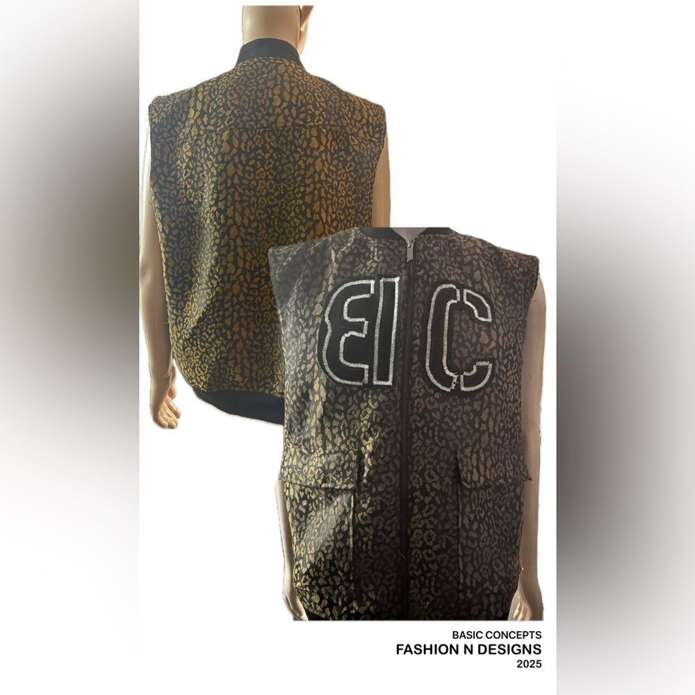INC up-cycle Embroidered Sleeveless Zip-Up customized embroidery by RCBCFASHION